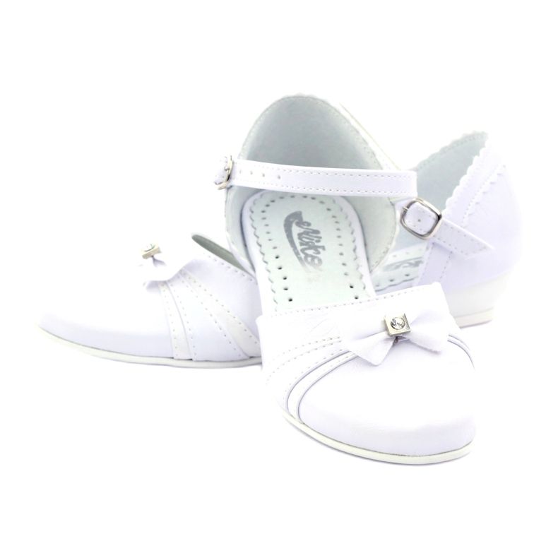 Bombas de comunhão bailarinas Miko 702 branco 3