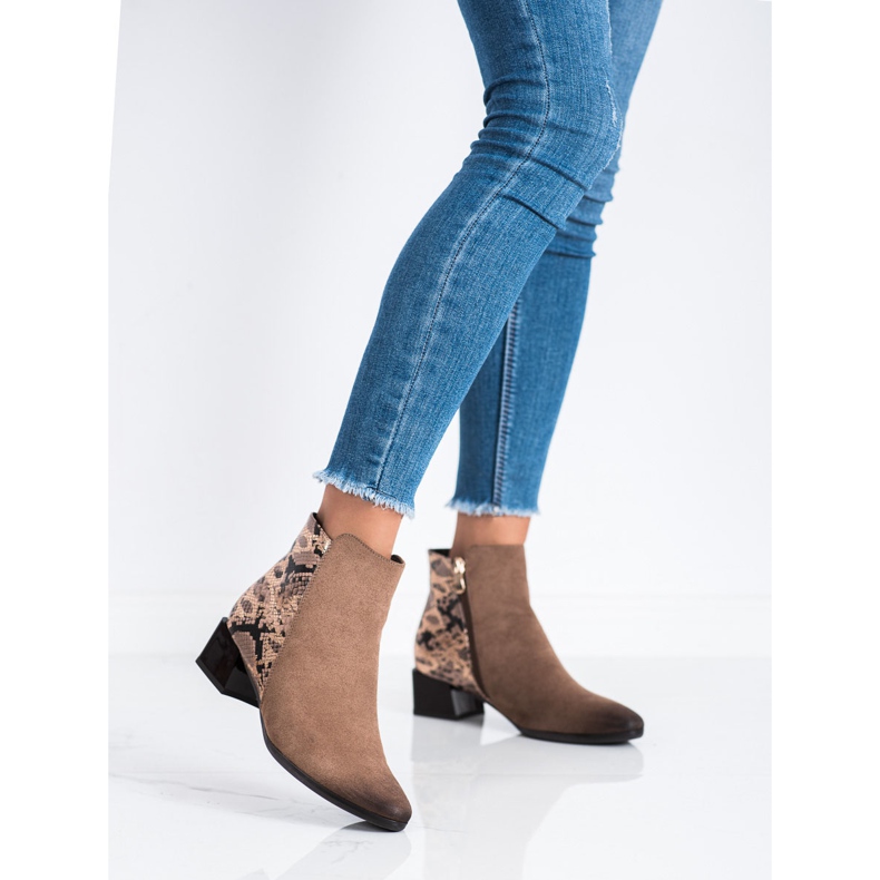 Botas com encaixe Snake Print VINCEZA castanho 2