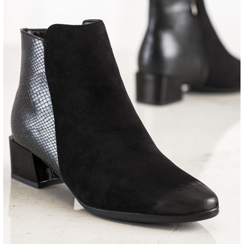 Botas com encaixe Snake Print VINCEZA preto 1