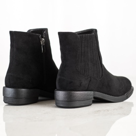 SHELOVET Botas clássicas de salto plano preto 1
