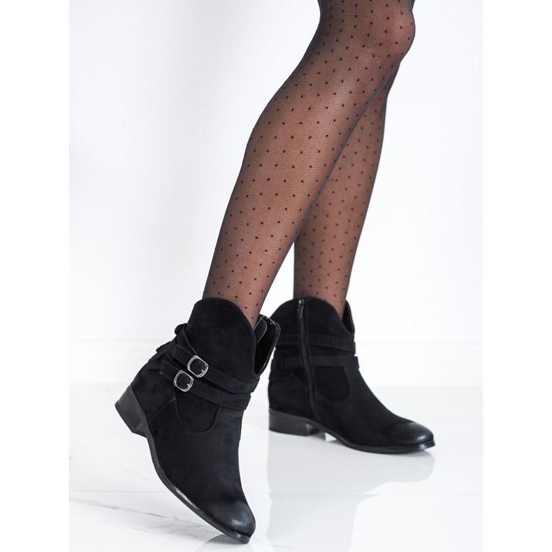 Botas de cowboy VINCEZA com fivelas preto 2