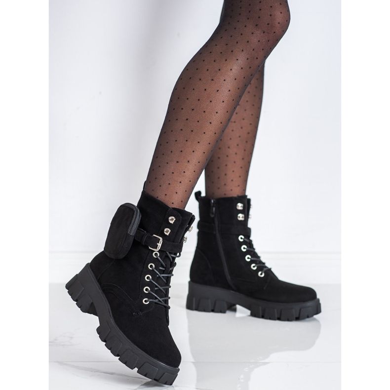 Trabalhadores de camurça com bolso VINCEZA preto 1