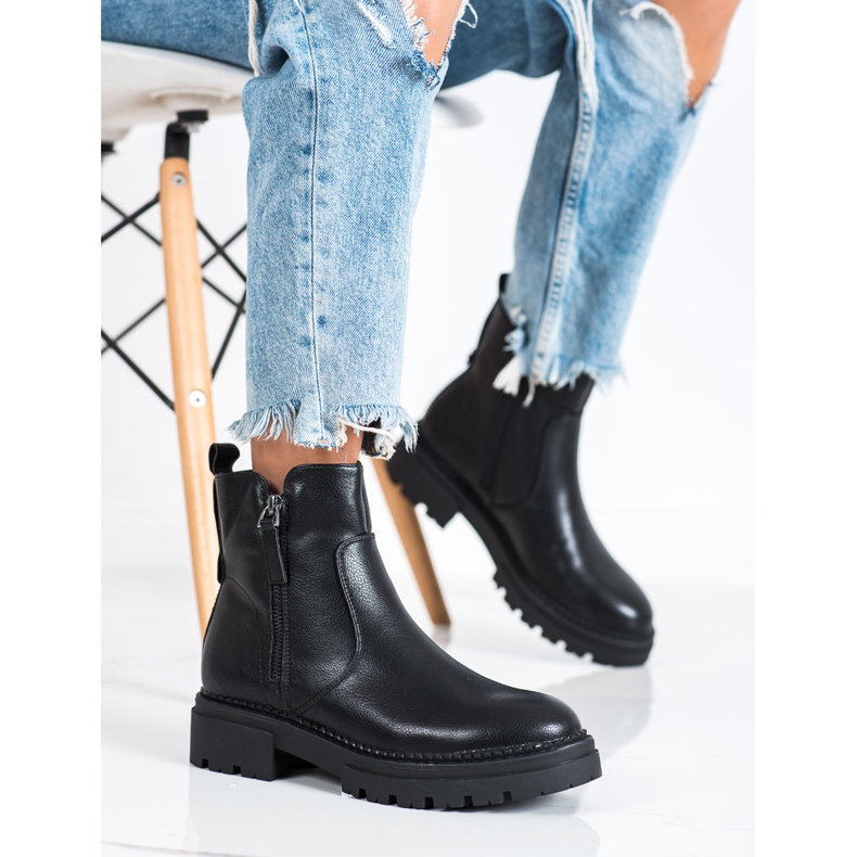 Evento Botas confortáveis ​​com zíper preto 2