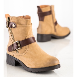 Sabatina Botas de trabalhador de couro ecológico marrom castanho 1