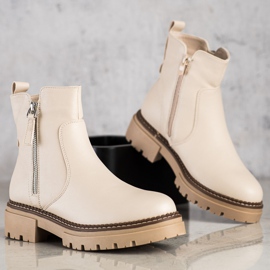 Evento Botas confortáveis ​​com zíper bege 1