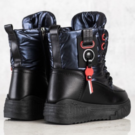 Seastar Botas de neve quente na plataforma preto azul marinho 2