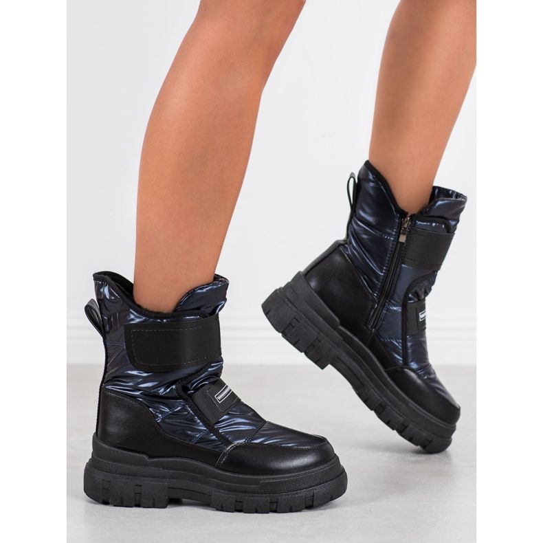 Seastar Botas de velcro para neve preto azul 1