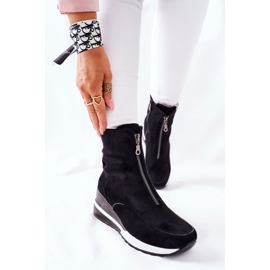 Vinceza Botas femininas em cunha Black Glenvar preto 2