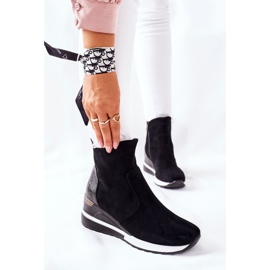 Vinceza Botas femininas em cunha Black Greenfort preto 1