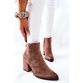 Vinceza Botas femininas com salto camurça bege Carrick 1