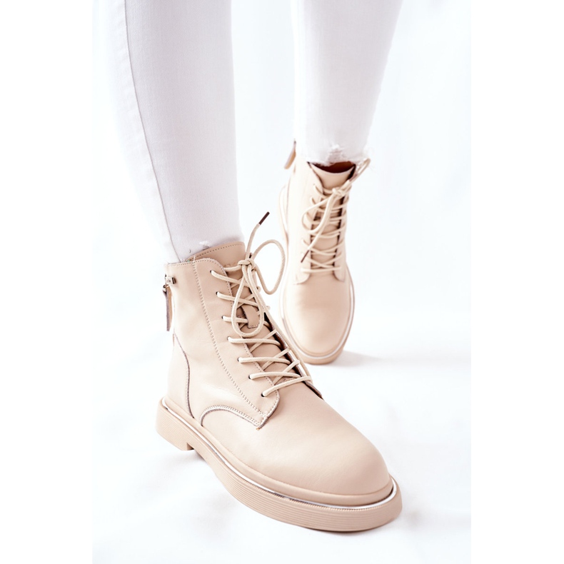 Botas de couro feminino GOE II2N4015 Bege 2