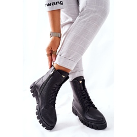 Botas de couro feminino Nicole 2673 pretas preto 2