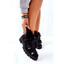 Botas de couro de veludo feminino Nicole Black 2680/028 preto 1