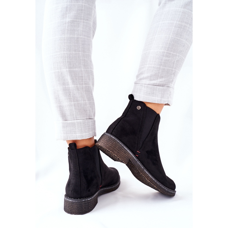 Botas Jodhpur clássicas femininas camurça preta urze preto 1