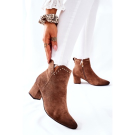 Vinceza Botas femininas camurça bege brinlack castanho 2