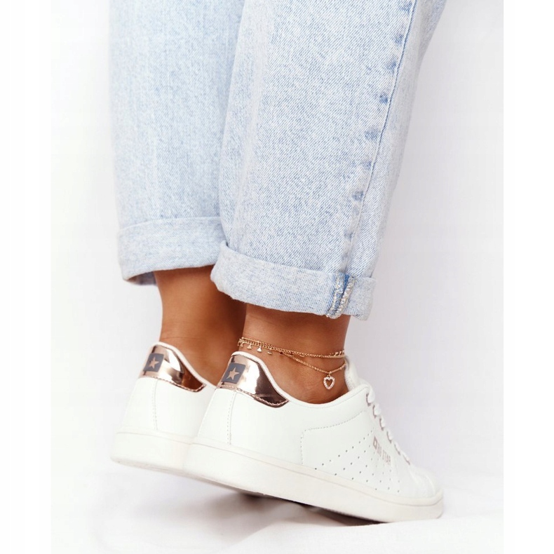 Tênis de couro feminino Big Star DD274583 White-Copper branco 2