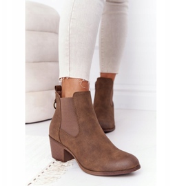 PJ1 Botas quentes femininas de salto jodhpur 20Y8014-6 castanho 2