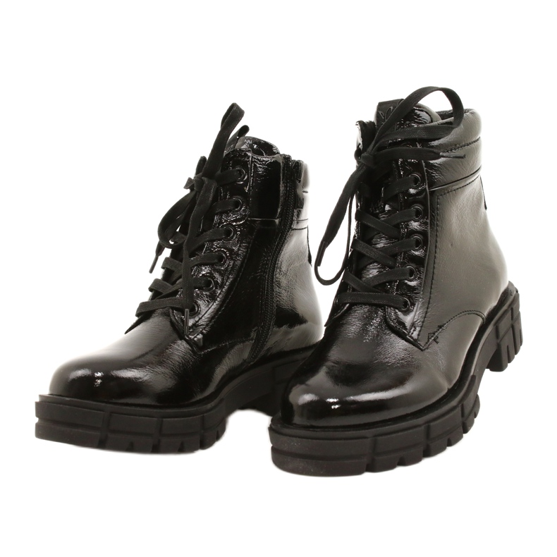 Botas femininas Caprice 9-25252-27 017 laca preta preto 2