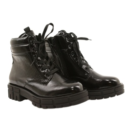 Botas femininas Caprice 9-25252-27 017 laca preta preto 4