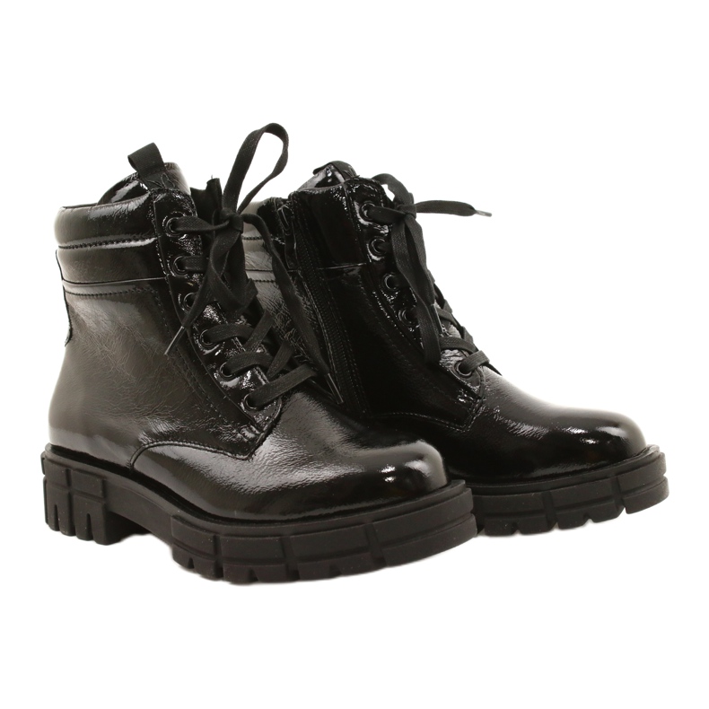 Botas femininas Caprice 9-25252-27 017 laca preta preto 4