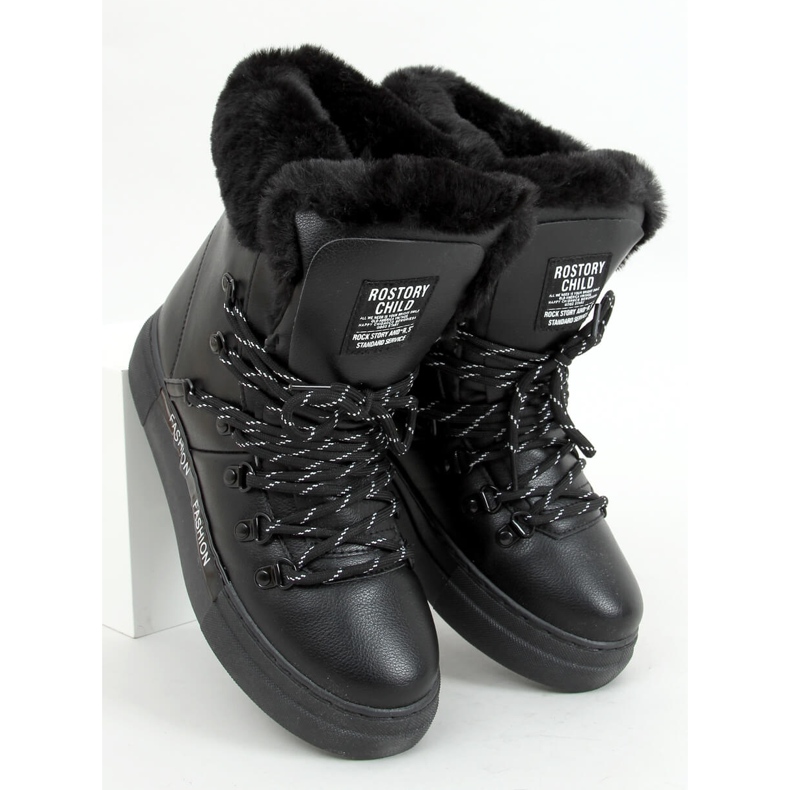 Botas de neve femininas pretas 2C9XX835-5 Pretas preto 1