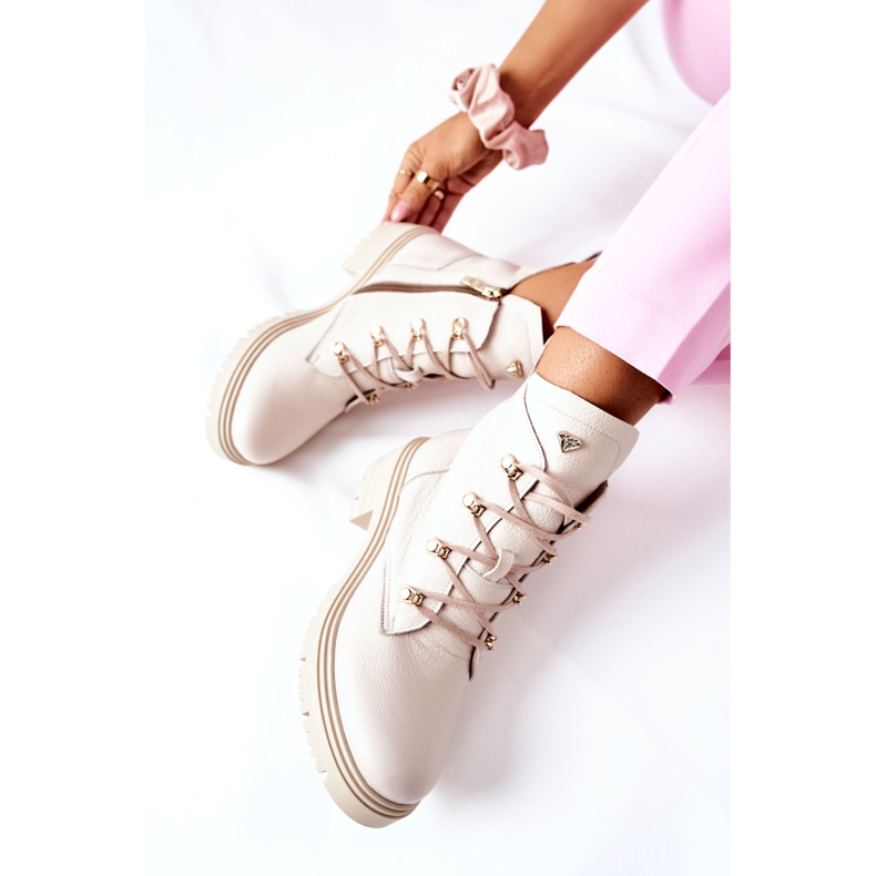 Botas femininas camurça bege Nicole 2674 2