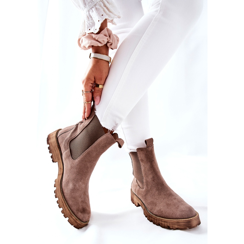Botas de couro Botas Jodhpur Nicole Brown Brace castanho 2