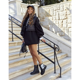 Botas femininas com estampa GOE II2N4045 pretas preto 2 Botas femininas com estampa GOE II2N4045 pretas preto 2