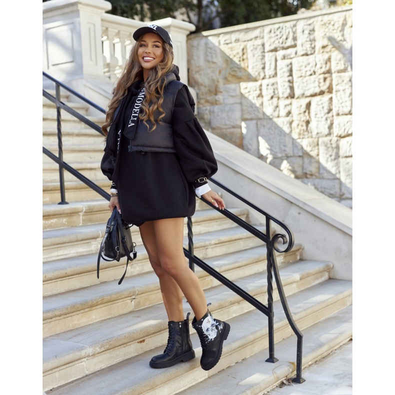 Botas femininas com estampa GOE II2N4045 pretas preto 2 Botas femininas com estampa GOE II2N4045 pretas preto 2