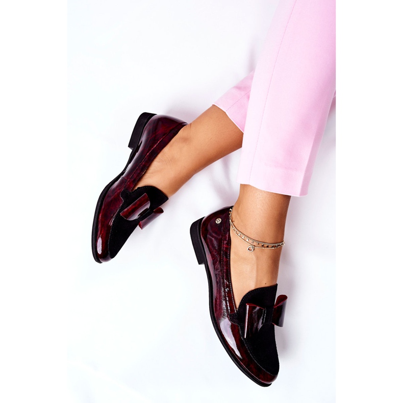 Brogues Maciejka Feminino Mocassins Lacados Marbled Burgundy 04099-33 / 00-1 vermelho 1
