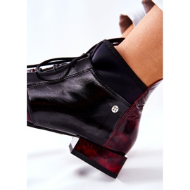 Botas de couro Maciejka 04744-29 Mármores preto vermelho 2