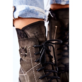 Botas quentes de couro feminino Maciejka Olive 03961-24 verde 1