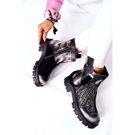 Botas de couro botas Jodhpur Maciejka Preto-Branco 05137-21 1