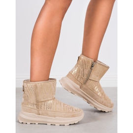 SHELOVET Mukluki caloroso na plataforma bege 1
