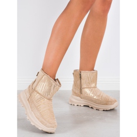 SHELOVET Mukluki caloroso na plataforma bege 2