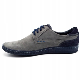 KOMODO Sapatos masculinos casuais 848 cinza azul marinho 1