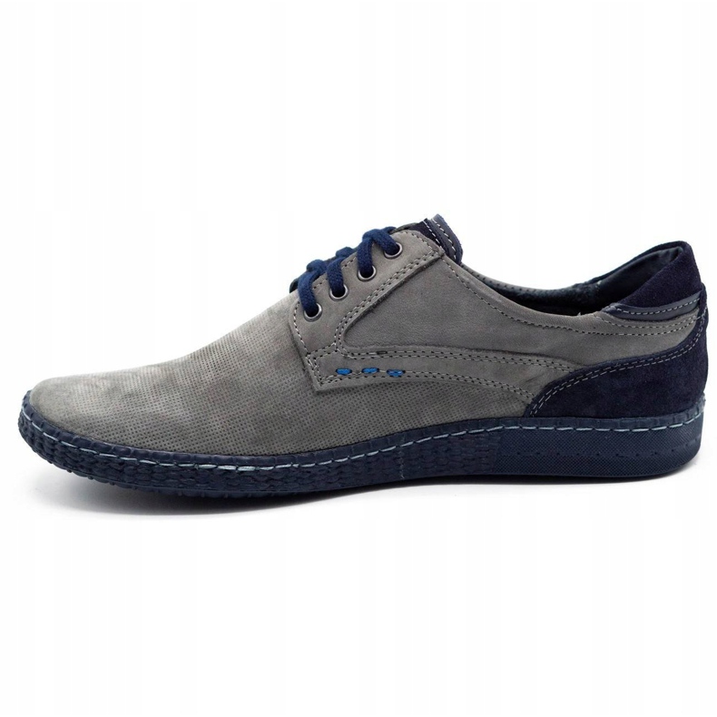 KOMODO Sapatos masculinos casuais 848 cinza azul marinho 1