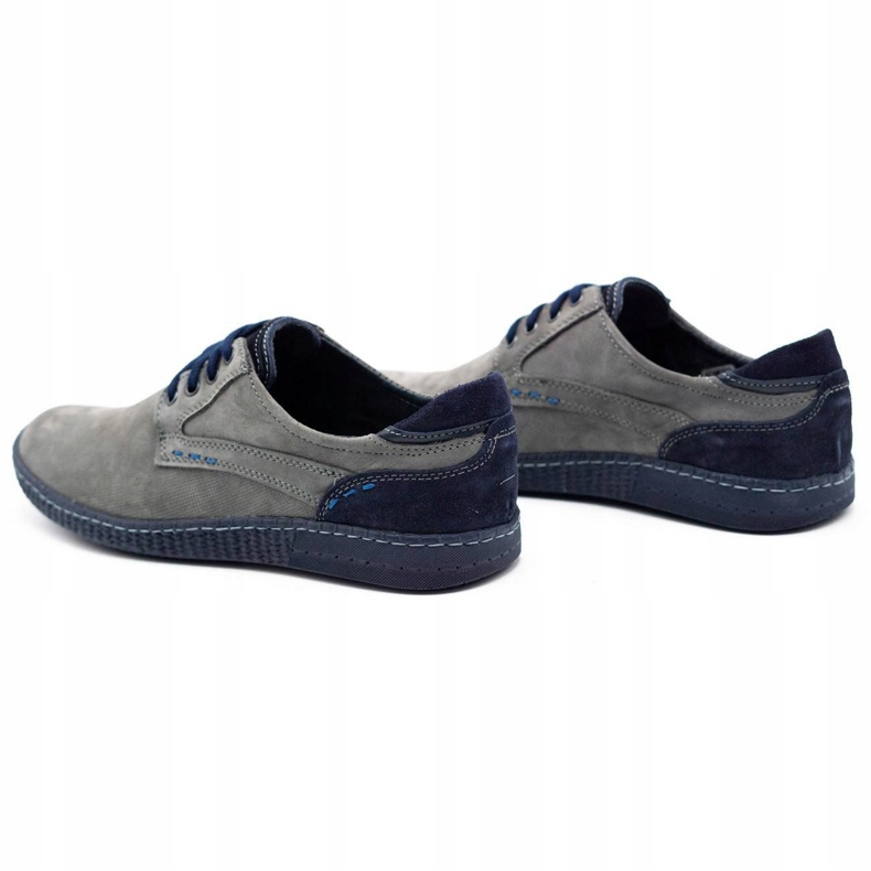 KOMODO Sapatos masculinos casuais 848 cinza azul marinho 5