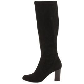 Botas femininas negras com camurça Caprice 25502-27 044 preto 1