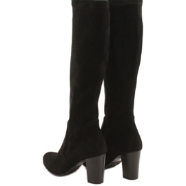 Botas femininas negras com camurça Caprice 25502-27 044 preto 3