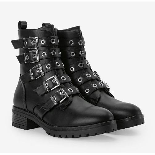 Bolsas pretas com fivelas Suzan preto 1