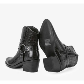 Botas de cowboy pretas com padrão de crocodilo Lav preto 1 Botas de cowboy pretas com padrão de crocodilo Lav preto 1