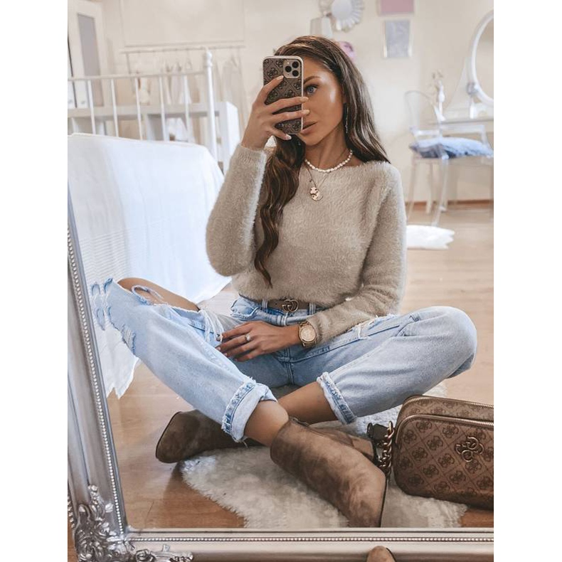 Botins Khaki Ana em um poste bege marrom cáqui 2