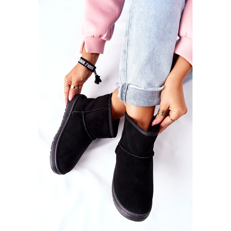 Botas femininas de couro para neve Big Star II274440 pretas preto 2