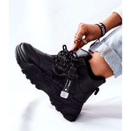 Tênis feminino preto quente Botas de neve Kaphia 2