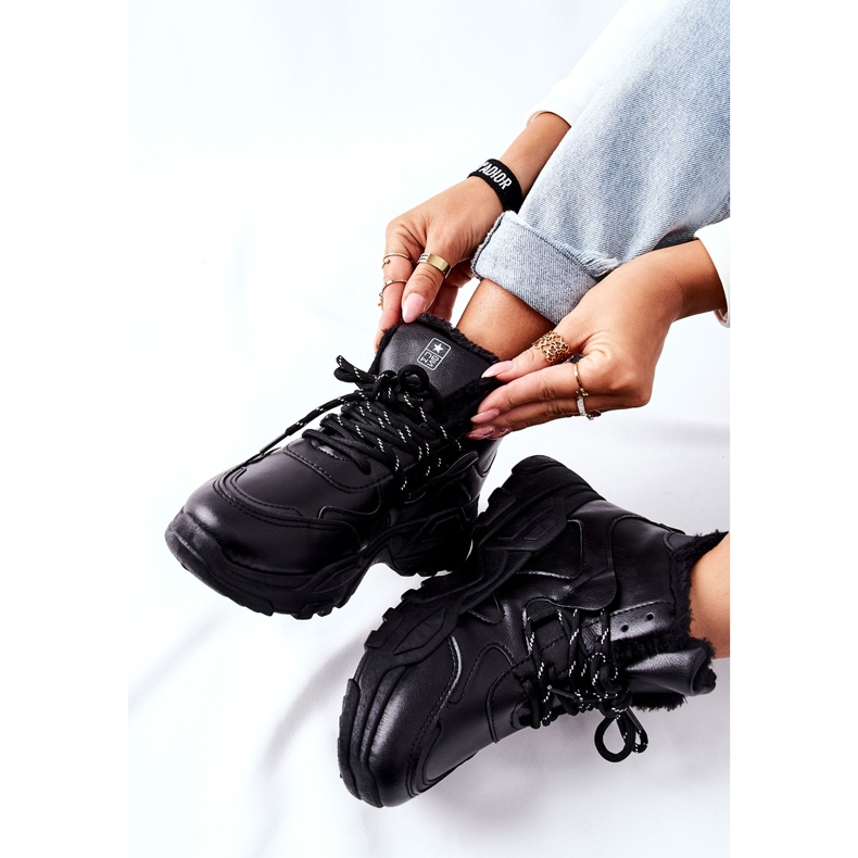 Tênis feminino preto quente Botas de neve Kaphia 1