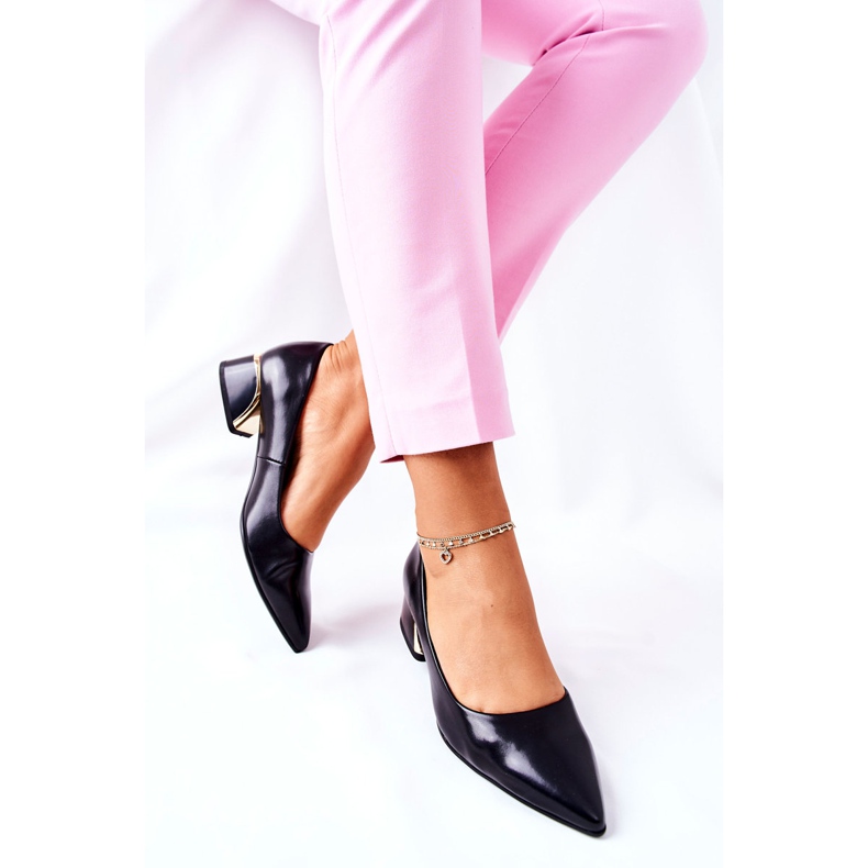 S.Barski Elegant Leather Pumps Black Samira preto 1