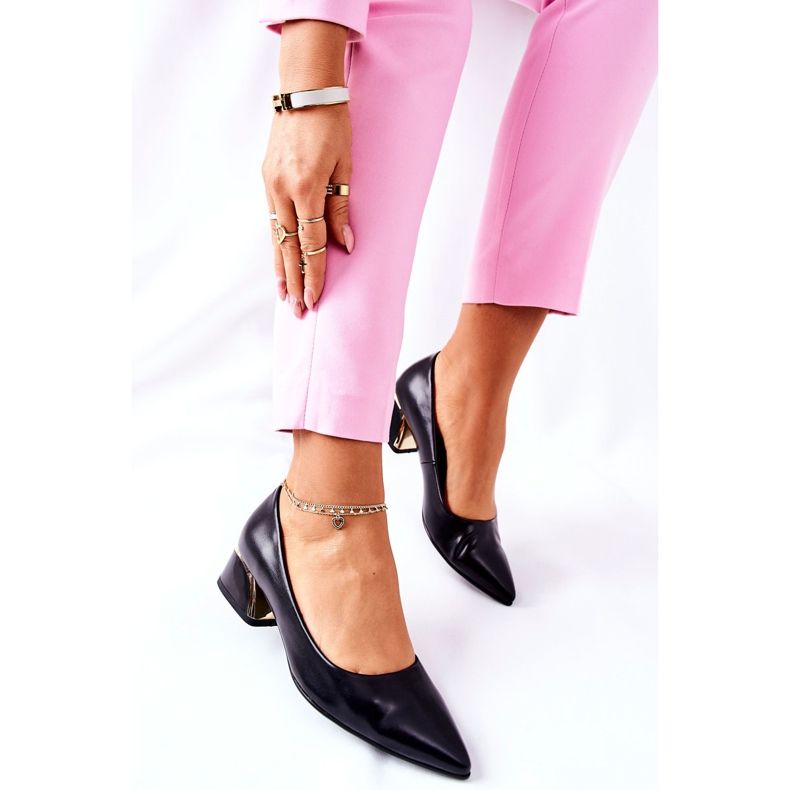 S.Barski Elegant Leather Pumps Black Samira preto 2