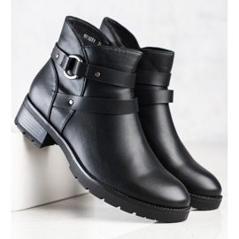 Clowse Botas casuais com cinto decorativo preto 2 Clowse Botas casuais com cinto decorativo preto 2