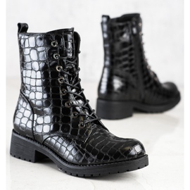 SHELOVET Botas caçadores de amarrar preto 1